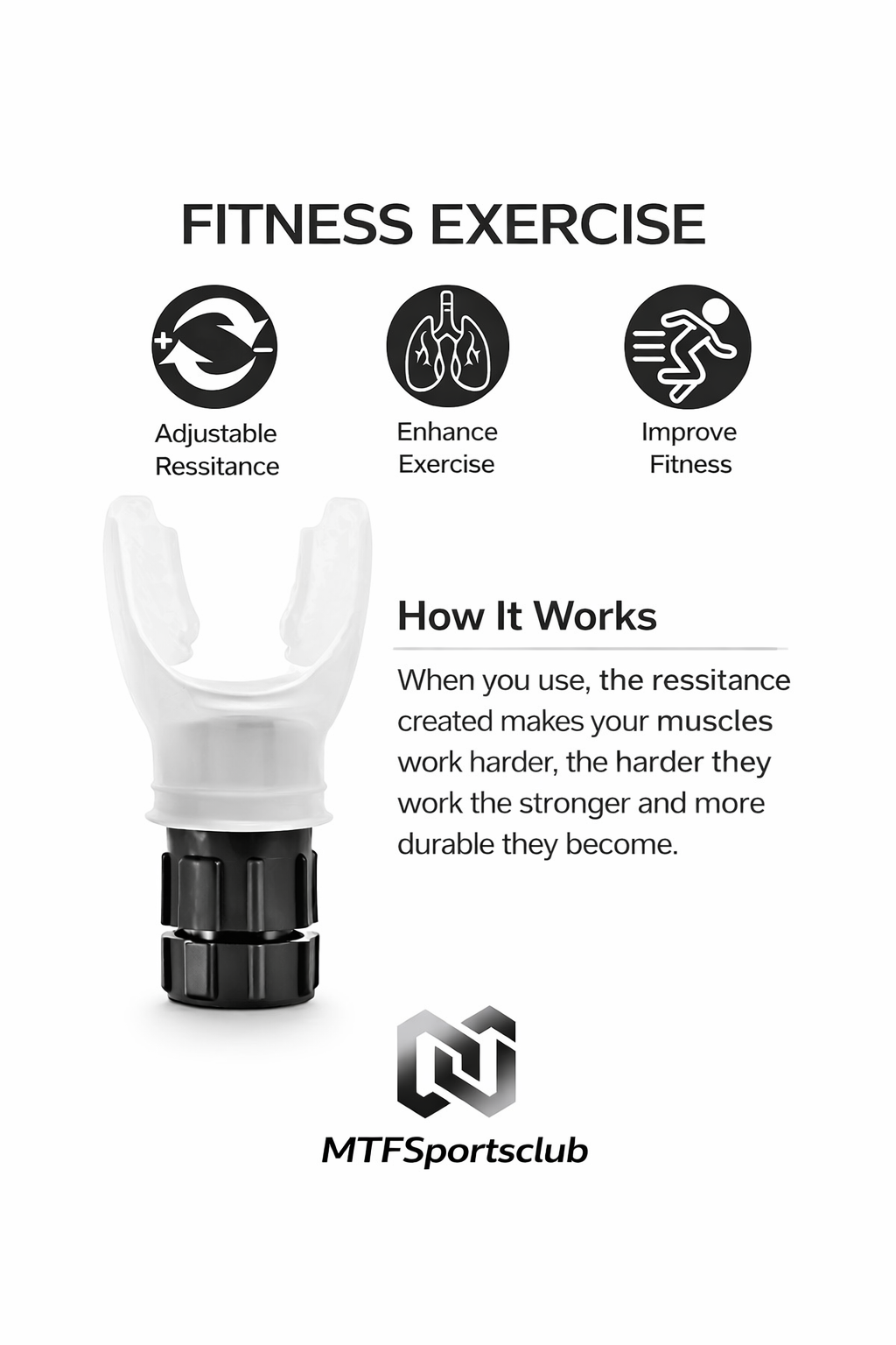 MTFSportsclub Portable Breathing Trainer with Adjustable Resistance Settings